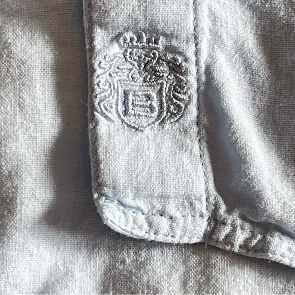 Aritzia Babaton Archive Linen Blue Shirt Oversized Linen Blend Button-Up X-Large - Picture 9 of 13